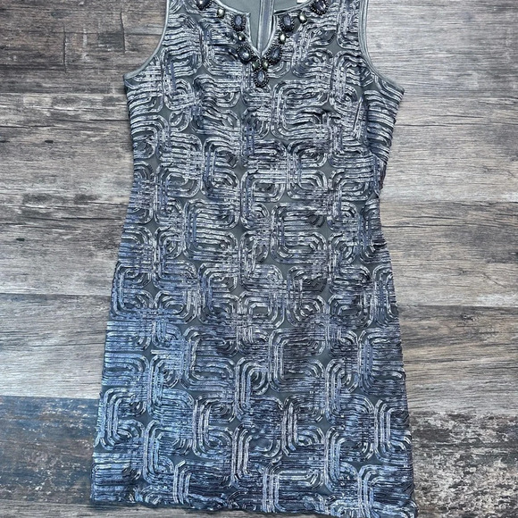 Jessica H Gray Sleeveless V-neck Sheath Mini Dress for Cocktail - Picture 1 of 9